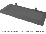 Plan vasque Design, sur mesure, Largeur 100 à 200 cm x Profondeur 40 à 60 cm, résine minérale ACRYSTONE® SOLID-SURFACE Finition lisse, Livraison Offerte et Rapide.